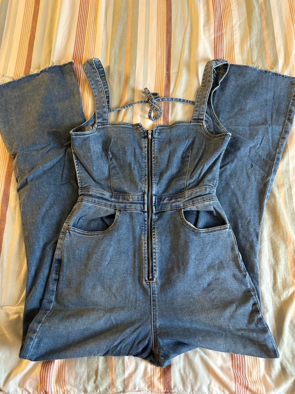 Free People We The Free 2nd Ave Crvy Denim Bootcut Jumpsuit